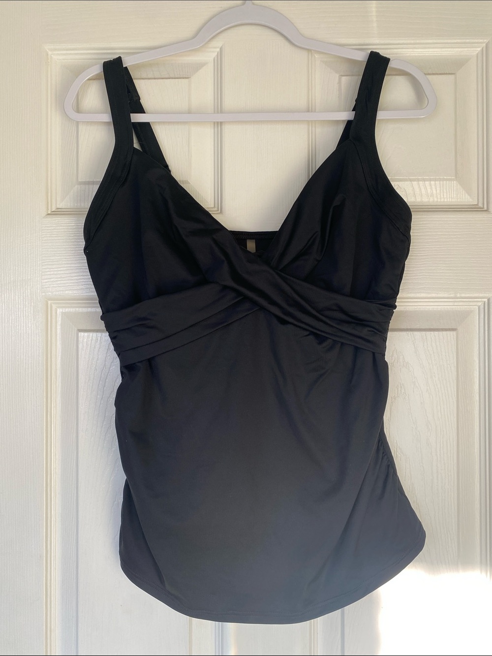 Lands End Black Tankini Swim Top - DDD with Underwire